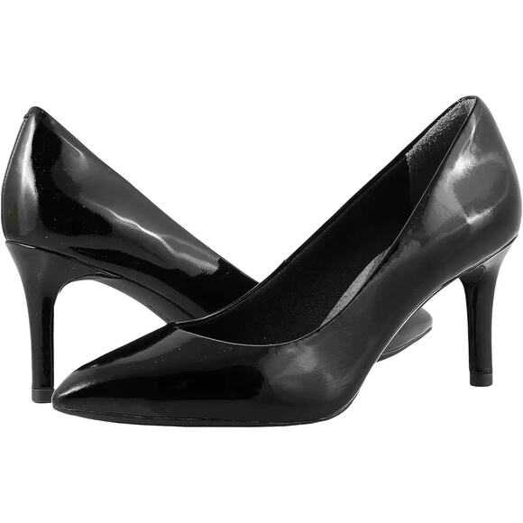 Rockport Womens Total Motion 75mm Pointy Toe Pumps US 8 Black Patent Leather NIB - Picture 1 of 13